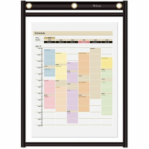C-Line Heavy-Duty Super-Heavyweight Plus Stitched Shop Ticket Holders - 9" x 12" - Vinyl - Black - Heavyweight, Reinforced