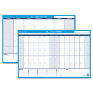 AT-A-GLANCE 30/60-Day Undated Horizontal Erasable Wall Planner, 36 x 24, White/Blue Sheets, Undated (AAGPM23328) View Product Image