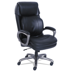 SertaPedic Cosset Big and Tall Executive Chair, Supports Up to 400 lb, 19" to 22" Seat Height, Black Seat/Back, Slate Base (SRJ48964) View Product Image