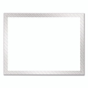 Great Papers! Foil Border Certificates, 8.5 x 11, White/Silver with Braided Silver Border,15/Pack