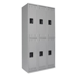 Tennsco Double Tier Locker, Triple Stack, 36w x 18d x 72h, Medium Gray (TNNDTS121836CMG) View Product Image