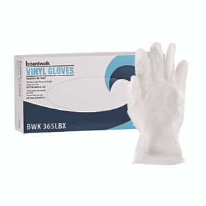 Boardwalk General Purpose Vinyl Gloves, Powder/Latex-Free, 2.6 mil, Large, Clear, 100/Box