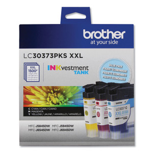 Brother LC30373PKS INKvestment Super High-Yield Ink, 1,500 Page-Yield, Cyan/Magenta/Yellow (BRTLC30373PKS) View Product Image