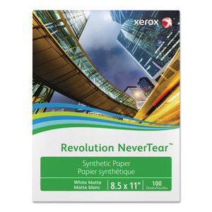 xerox Revolution NeverTear, 5 mil, 8.5 x 11, Smooth White, 100 Sheets/Ream, 5 Reams/Carton xerox Revolution NeverTear, 5 mil, 8.5 x 11, Smooth White, 100 Sheets/Ream, 5 Reams/Carton