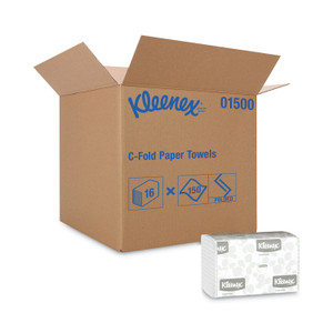 Kleenex C-Fold Paper Towels, 1-Ply, 10.13 x 13.15, White, 150/Pack, 16 Packs/Carton (KCC01500) View Product Image