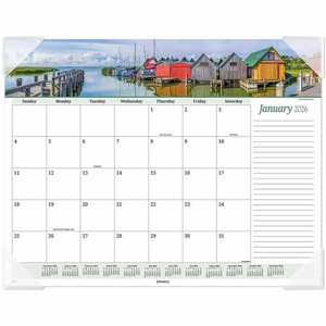 At-A-Glance Panoramic Seascape Desk Pad - Standard - Monthly - 12 Month - January 2026 to December 2026 - 1 Month Single Page Layout
