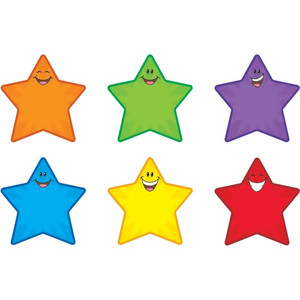 Trend Smiling Stars Accents - 36 x Smiley Star Shape - Precut - 5.50" Height - Assorted