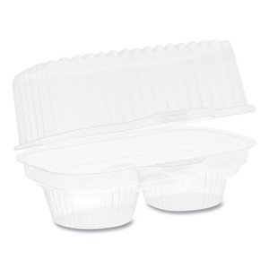Pactiv Evergreen ClearView Bakery Cupcake Container, 2 Compartments, 6.75 x 4 x 4, Clear, Plastic, 100/Carton Pactiv Evergreen ClearView Bakery Cupcake Container, 2 Compartments, 6.75 x 4 x 4, Clear, Plastic, 100/Carton