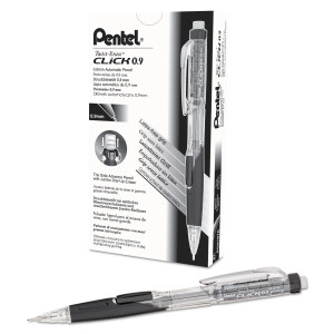 Pentel Twist-Erase CLICK Mechanical Pencil, 0.9 mm, HB (#2), Black Lead, Black Barrel