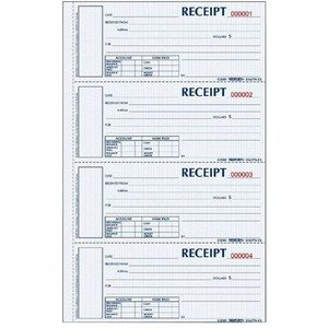 Rediform Hardbound Numbered Money Receipt Books - 200 Sheet(s) - 3 Part - Carbonless Copy - 2.75" x 6.87" Form Size - 8" x 11" Sheet Size