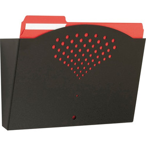 Safco Single Steel Wall Pocket - 1 Pocket(s) - 9" Height x 12" Width x 3" Depth - Mar Resistant, Durable, Sturdy - Powder Coated - Black