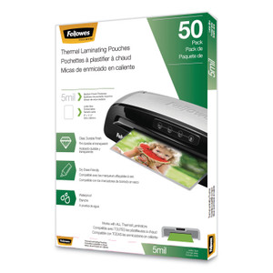 Fellowes Thermal Laminating Pouches, 5 mil, 9" x 11.5", Matte Clear, 50/Pack (FEL5744501) View Product Image