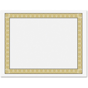 Geographics Diplomat Printable Certificates - 24 lb Basis Weight - 11" Width x 8.5" Length - Inkjet, Laser Compatible - Gold with White Border - Parchment Paper