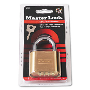 Master Lock Resettable Combination Padlock, 2" Wide, Brass (MLK175D) View Product Image