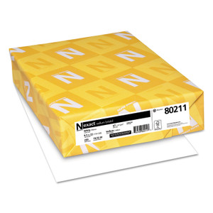 Neenah Paper Exact Vellum Bristol Cover Stock, 94 Bright, 67 lb Bristol Weight, 8.5 x 11, White, 250/Pack (WAU80211) View Product Image