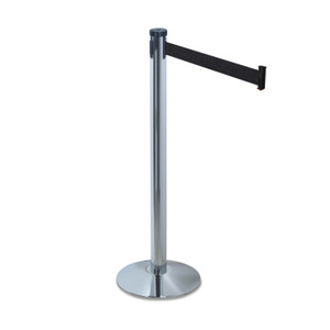 Tatco Adjusta-Tape Crowd Control Stanchion Posts Only, Polished Aluminum, 40" High, Silver, 2/Box (TCO11500) View Product Image