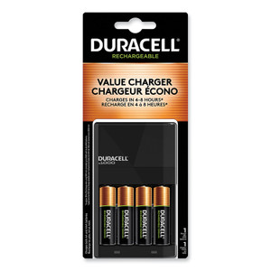 Duracell ION SPEED 1000 Advanced Charger, For AA and AAA, Includes 4 AA NiMH Batteries (DURCEF14) View Product Image