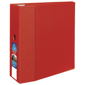 Avery Heavy-Duty Non-View Binder with DuraHinge, Locking One Touch EZD Rings and Thumb Notch, 3 Rings, 5" Capacity, 11 x 8.5, Red