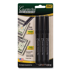 Dri-Mark Smart Money Counterfeit Bill Detector Pen, U.S. Currency, 3/Pack