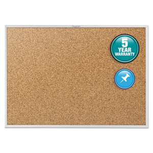 Quartet Classic Series Cork Bulletin Board, 60 x 36, Natural Surface, Silver Anodized Aluminum Frame (QRT2305) View Product Image