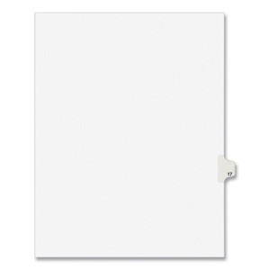 Avery Preprinted Legal Exhibit Side Tab Index Dividers, Avery Style, 10-Tab, 17, 11 x 8.5, White, 25/Pack, (1017)