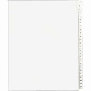 DIVIDERS;INDEX;SIDETAB;1-25