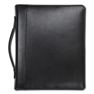 Samsill Leather Multi-Ring Zippered Portfolio, Two-Part, 1" Cap, 11 x 13 1/2, Black (SAM15540) View Product Image