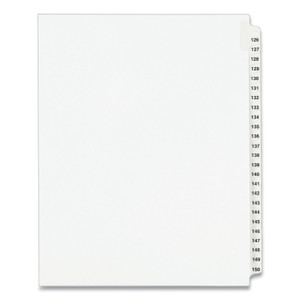 Avery Preprinted Legal Exhibit Side Tab Index Dividers, Avery Style, 25-Tab, 126 to 150, 11 x 8.5, White, 1 Set, (1335)