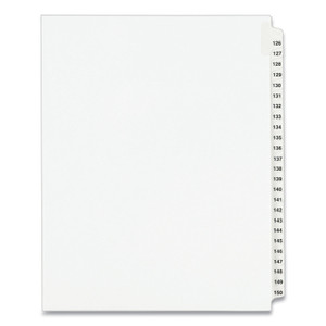 Avery Preprinted Legal Exhibit Side Tab Index Dividers, Avery Style, 25-Tab, 126 to 150, 11 x 8.5, White, 1 Set, (1335) View Product Image