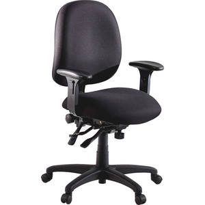 Lorell High-Performance Eronomic Task Chair - Black Seat Color - Black Back Color - Metal Frame Material - 5-star Base