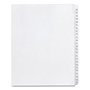 Avery Preprinted Legal Exhibit Side Tab Index Dividers, Allstate Style, 25-Tab, 126 to 150, 11 x 8.5, White, 1 Set, (1706)