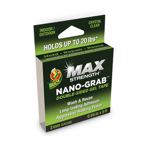 Duck MAX Strength Nano-Grab Double-Sided Gel Tape, 0.94" x 5 ft, Clear