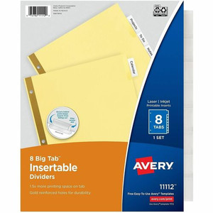DIVIDERS;INSERT;8-TAB;CLEAR