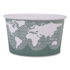 Eco-Products World Art Renewable and Compostable Food Container, 12 oz, 4.05 Diameter x 2.5 h, Green, Paper, 25/Pack, 20 Packs/Carton (ECOEPBSC12WA) View Product Image