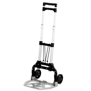 Safco Stow and Go Cart, 110 lb Capacity, 15.25 x 16 x 39, Aluminum (SAF4049) View Product Image