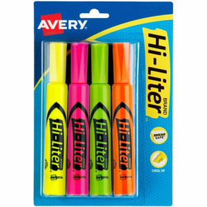 HIGHLIGHTER;DESK;AST;4PK - (AVE24063)