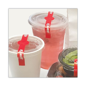 National Checking Company SecureIT Tamper Evident Food Container Seals, 1 x 7, Red, Paper, 250/Roll, 2 Rolls/Pack