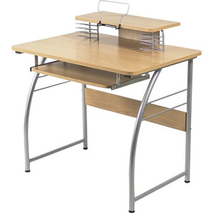 Lorell Computer Desk with Upper Shelf - Laminated Rectangle Top - 23.60" Table Top Width x 35.40" Table Top Depth - 35.20" Height - Computer, Tablet, Laptop, Document, File, CD/DVD, Accessories - Assembly Required
