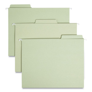 Smead FasTab Hanging Folders, Letter Size, 1/3-Cut Tabs, Moss, 20/Box