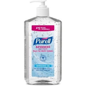 PURELL Advanced Hand Sanitizer - Clean Scent - 20 fl oz - Pump Bottle Dispenser - Kill Germs - Hand, Skin