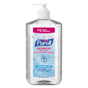 PURELL Advanced Hand Sanitizer Refreshing Gel, 20 oz Pump Bottle, Clean Scent, 12/Carton