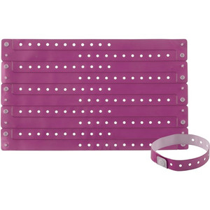 Advantus Colored Vinyl Wristbands - Adjustable - 0" Height x 0.6" Width x 9.8" Length - Purple - Vinyl