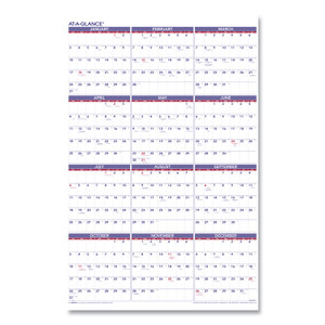 AT-A-GLANCE Yearly Wall Calendar, 24 x 36, White Sheets, 12-Month (Jan to Dec): 2025