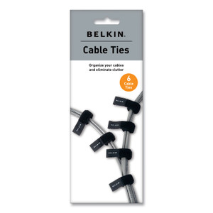 Belkin Multicolored Cable Ties, 6/Pack