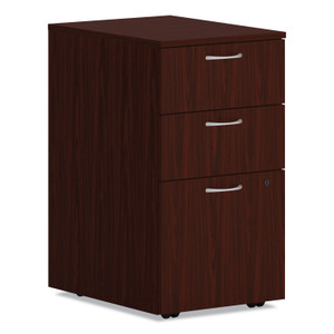 HON Mod Mobile Pedestal, Left or Right, 3-Drawers: Box/Box/File, Legal/Letter, Traditional Mahogany, 15" x 20" x 28"