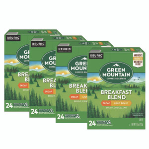 Green Mountain Coffee Breakfast Blend Decaf Coffee K-Cups, 96/Carton