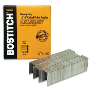 Bostitch (Stanley Bostitch) Heavy-Duty Staples, Use In 00540, 1/2"W, 13/16" L,1000/BX (BOSSB351316HC1M) View Product Image