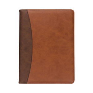 Samsill Two-Tone Padfolio with Spine Accent, 10.6w x 14.25h, Polyurethane, Tan/Brown (SAM71656) View Product Image
