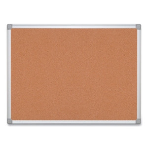 MasterVision Earth Cork Board, 36" x 24", Tan Surface, Satin Aluminum Frame