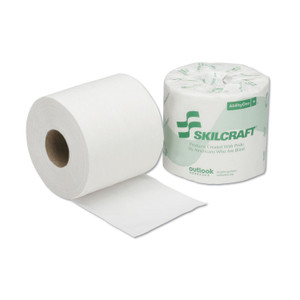 AbilityOne 8540016308729, SKILCRAFT Toilet Tissue, Septic Safe, 2-Ply, White, 500/Roll, 96 Roll/Box (NSN6308729) View Product Image